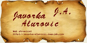 Javorka Alurović vizit kartica
